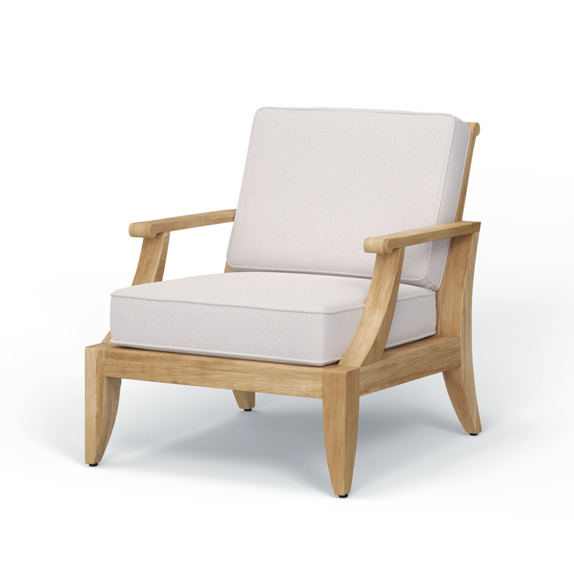 12152DP Laguna Teak Lounge Chair in front angled view on white background