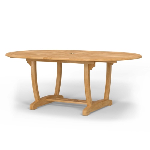 15548 Martinique Teak Extension Table angled view on white background