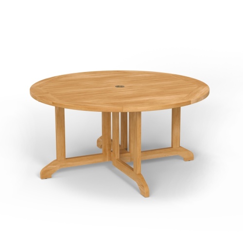 15867 Barbuda 5 Foot Folding Round Table in angled side view on white background