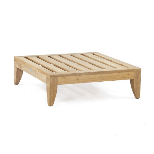 16767 Aman Dais Sectional Ottoman Fill teak frame on a white background