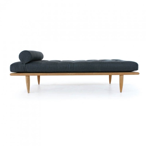 16815dp saloma teak daybed with cushions side profile on white background