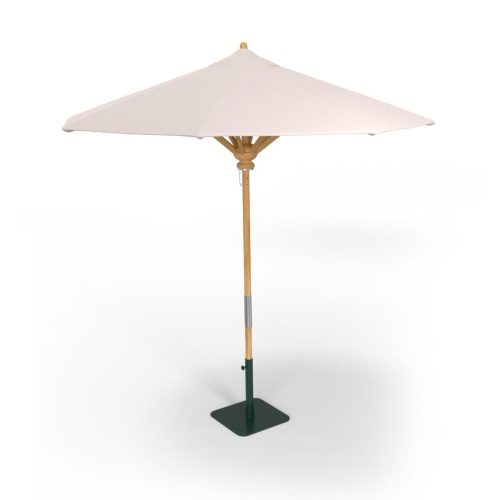 57801 Parasol Steel Base showing 2 bases in beige and dark green on white background