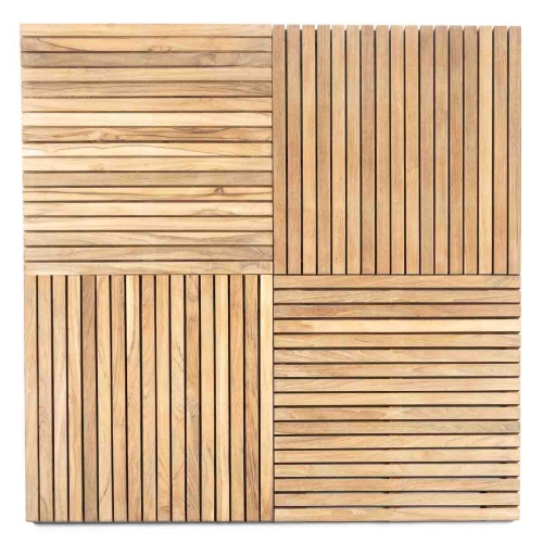 18403 Callebotise Teak Floor Tile showing 4 tiles on white background