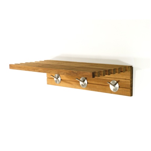 18730 Pacifica Towel Shelf hanging on wall on white background