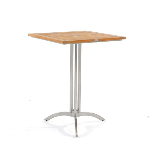 25313 Vogue Square 30 inch square bar table side angled view on white background