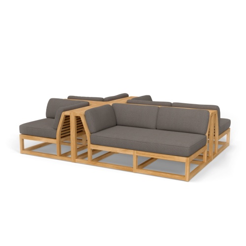 70279 Centerpiece 4 pc Sofa Set of the Maya Left and Right Side Sectional and 2 Corner Sectionals in angled side aerial view on white background