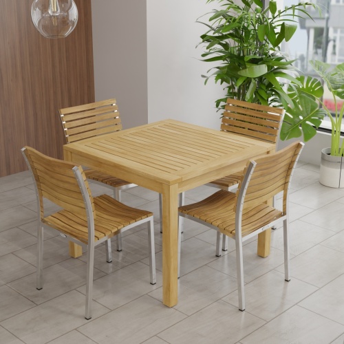 70426 Vogue 5 piece Cafe Set of Bistro Teak 36