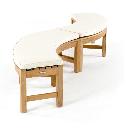 image of 71040MTO two Buckingham Backless Benches with canvas color cushions on seat