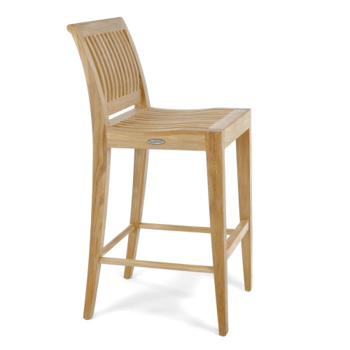 11910 Laguna Side Teak Barstool right side view on white background