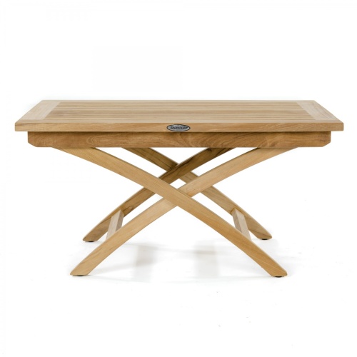 14745 barbuda folding teak coffee table closed view on white background