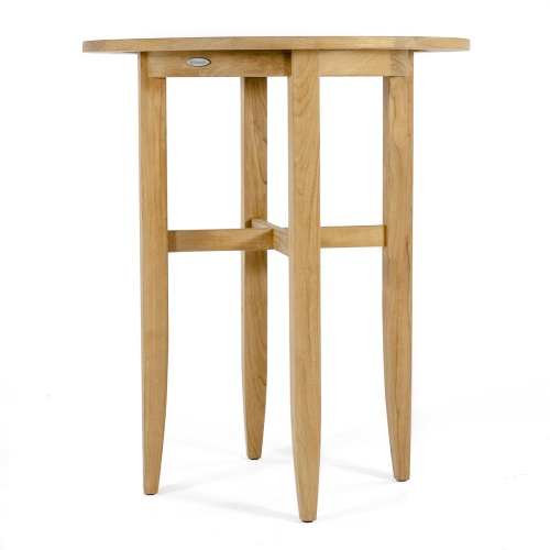 15817 Laguna Round Teak Bar Table side view on white background