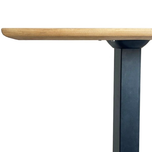 15968 Vogue 36 inch Square Table Top underside view with attached optional stainless steel table base on white background