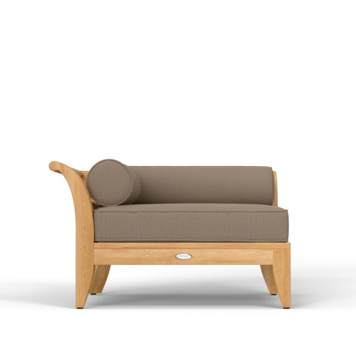 16765DP Aman Dais Corner Sectional in front view with two bolster pillows and a seat cushion