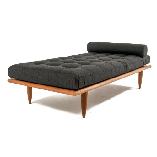 16815dp saloma teak daybed with cushions end angled on white background