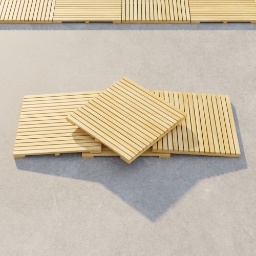18403 Callebotise Floor Tiles in angled aerial view showing closeup of 1 case of 4 tiles on concrete patio 