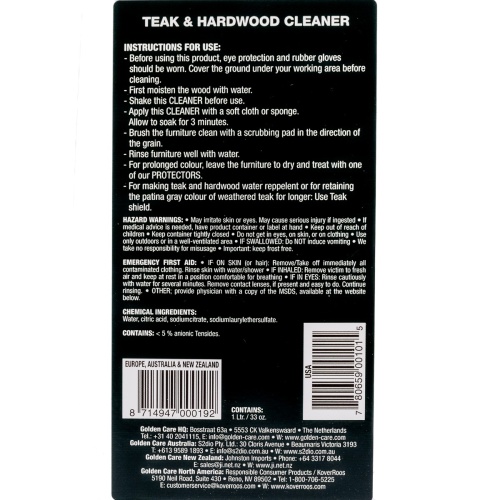 30104 Golden Care 3 in one care kit label instructions on back of box on white background