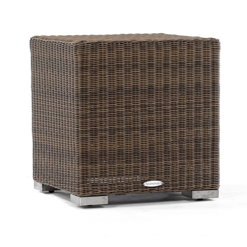 31007SG Malaga Side Table- Stool in Summer Grass  side angled view on white background