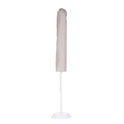67640F 7.5 foot x 10 foot Rectangular Grand Umbrella Cover for 17640F 7.5 foot x 10 foot Rectangular Teak Grand Umbrella side view on white background 