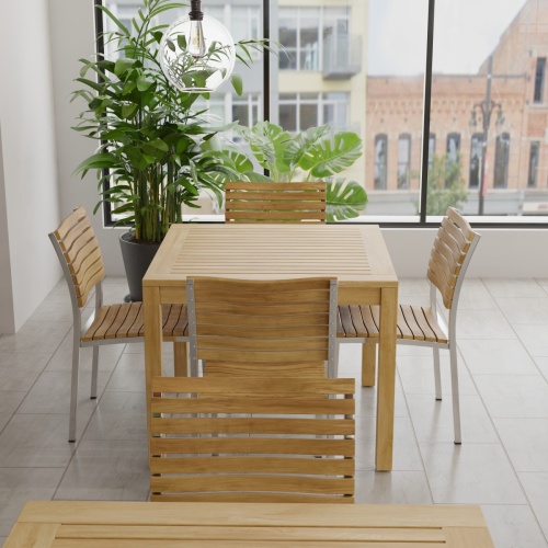 70426 Vogue 5 piece Cafe Set of Bistro Teak 36