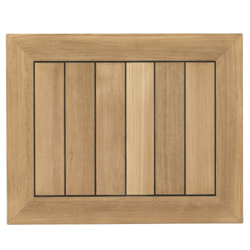 70639 Somerset Vogue teak rectangular bar table view of table top on white background