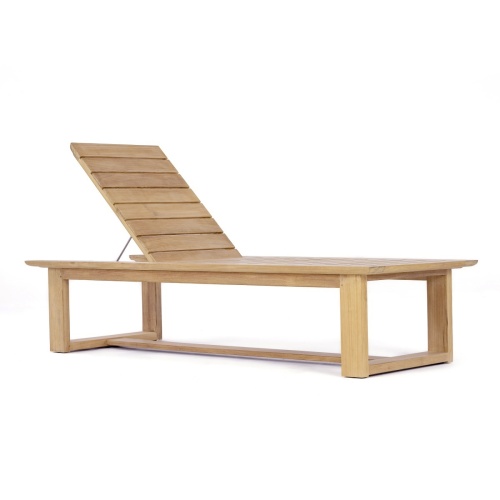 70861 Horizon teak high lounge chaise side angled on white background