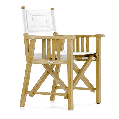 12568f Barbuda teak Directors Chair facing right rear on white background 