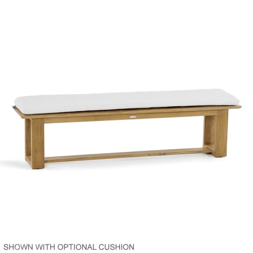 13909 Horizon teak 6 foot long Backless Bench side view on white background