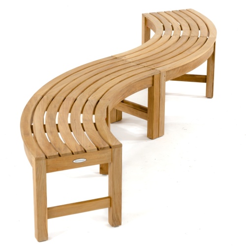 13937 Buckingham Teak Curved Backless Bench AR QR Code on white background