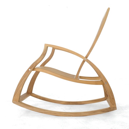 16419 Aria Teak Rocker left side view on white background