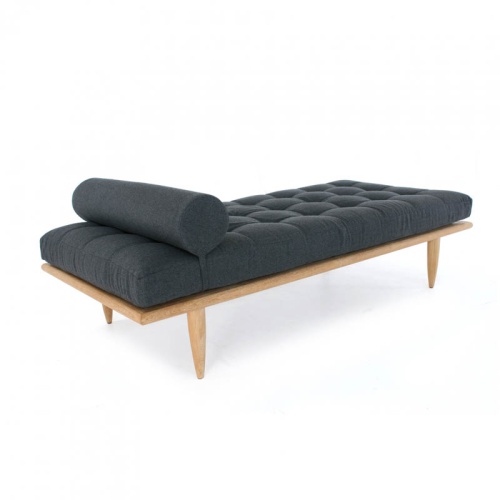 16815dp saloma teak daybed with cushions right side angled on white background