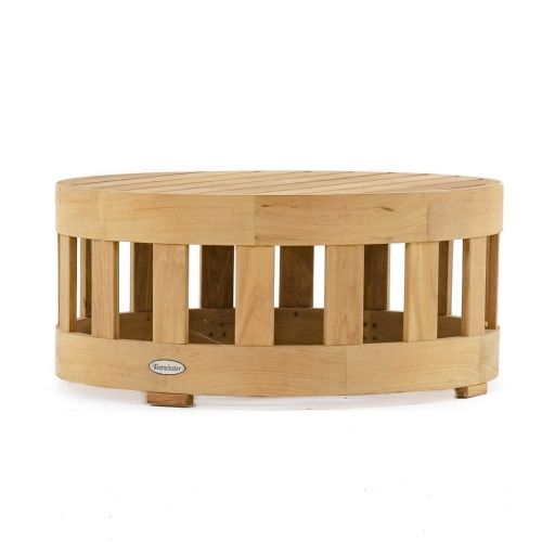 18170 Kafelonia teak Coffee Table Ottoman AR QR Code on white background