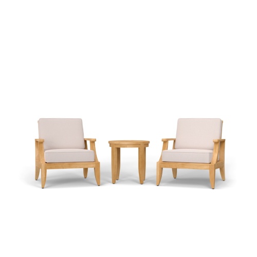 70269 Laguna 3 pc Lounge Set of 2 Laguna Lounge Chairs and a Side Table in front view on a white background