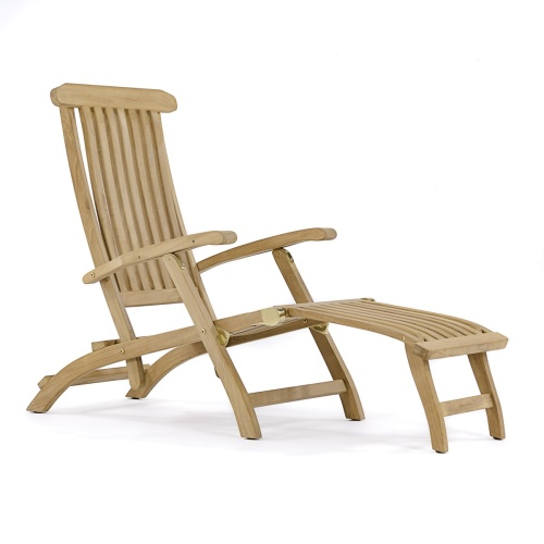 70511 Barbuda Double Steamer Set with optional cushions angled one right side view and other on left side view side table with magazine on pool deck with pool in background