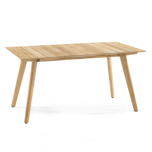 70564 Surf Sussex teak 5 foot rectangular dining table side angled view on white background