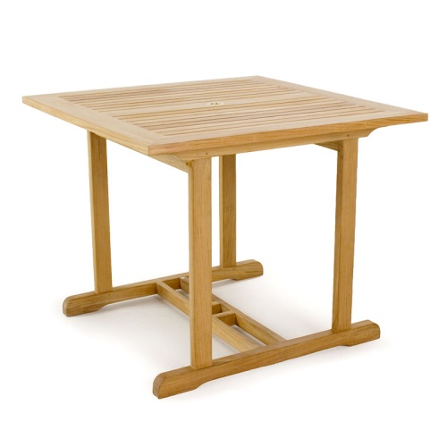70743 Sussex Teak 36 Inch Square Dining Table angled view on white background
