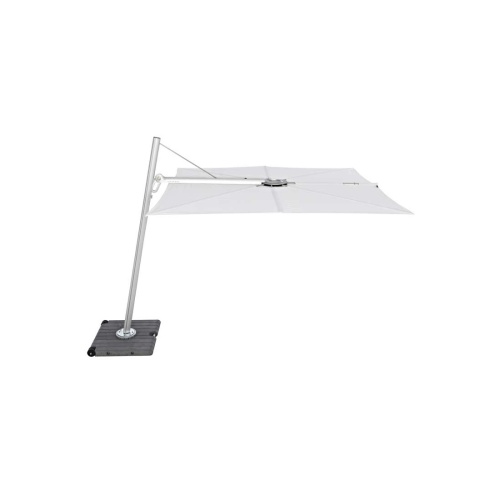 SP25100SET Spectra Solo Umbrella and Paver Base with white canopy side view on white background