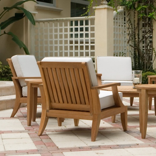 12152DP Laguna Teak Lounge Chair in right side profile view on white background