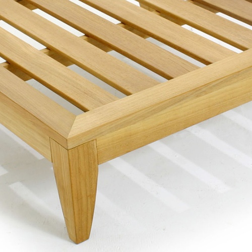 16767 Aman Dais Sectional Ottoman Fill teak frame top view on a white background