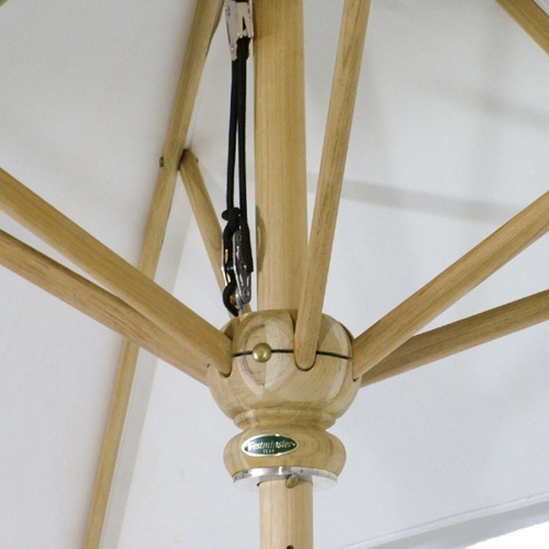 57801 Parasol Steel Base in green color closeup of tightener on white background