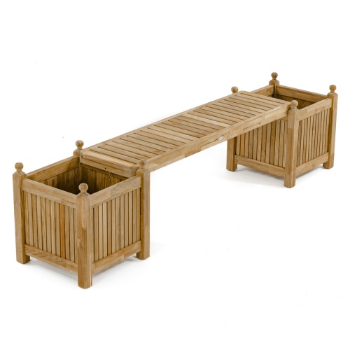 18109 square planter box as a single planter bench set on white background