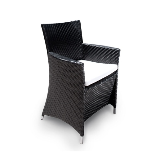 70243 Valencia wicker chair with included seat cushion right side angled on white background