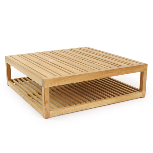 18800 Maya Teak Coffee Table - Ottoman in angled view on white background 
