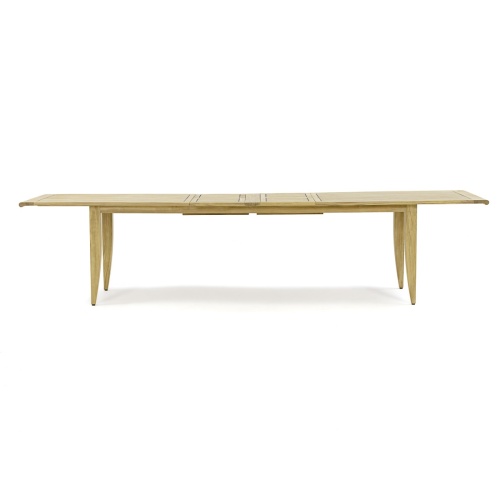 15978 Grand Laguna teak rectangular 11 foot extendable dining table side view on white background