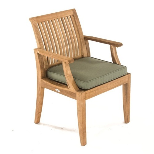 12810 Laguna Teak Dining Armchair with optional chair cushion on white background