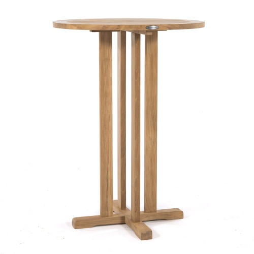 70505 Laguna 30 inch Teak Round Bar Table side view on white background