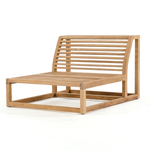 70797 maya deep seating slipper chair teak frame angled on a white background