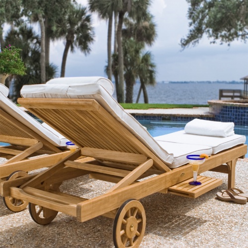 Teak Outdoor Chaise Lounger