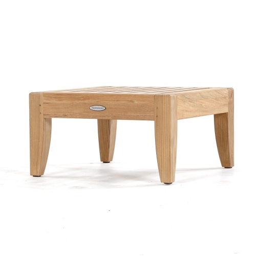 18652 Laguna Ottoman teak frame in angled side view on white background