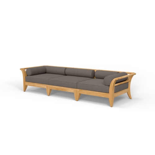 70102 Aman Dais 3 pc Sofa Set of 2 Aman Daise Corner Sectionals and an Aman Dais End Sectional with cushions and bolsters in angled front view on white background 