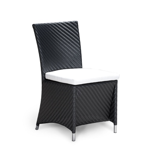 70243 Valencia wicker side chair with included seat cushion angled front view on white background